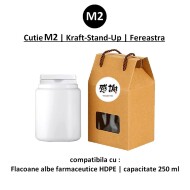 Cutie Kraft cu Fereastra | M2 | 280ML | Set 10 Bucati